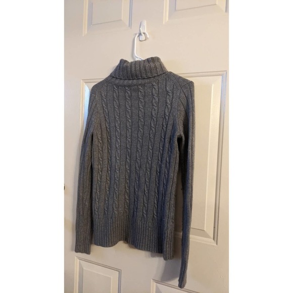 J Crew Cableknit Grey Turtleneck Sweater, Small - Picture 3 of 8